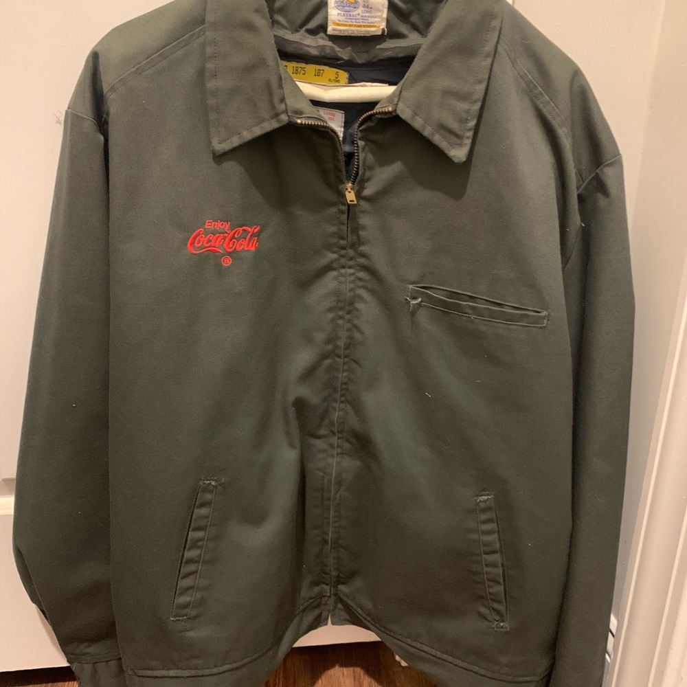 Coca Cola Employee Vintage Quilted Lined Bomber jacket Size Large